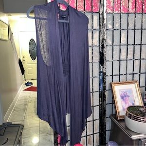 Tammy Mars Sleeveless Open Asymmetrical Cardigan with Pointed Ends - Size LG